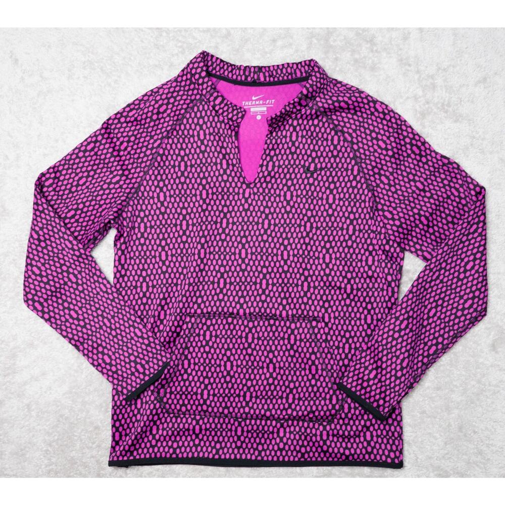 Nike Therma-Fit Purple Mirror Printed Training Pullover Fleece Womens Size L